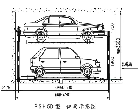 PSH5D型(xing)正(zheng)/側(cè)麵(mian)、頫(fu)視示(shi)意(yi)圖